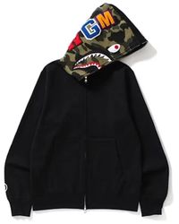 A Bathing Ape - Hoodies & Sweatvesten ,Zwart ,Katoen Zip-Throughs - Lyst