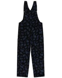 Element - Jumpsuits & Playsuits ,Zwart ,Katoen Fluwelen Tuinbroek Met Paisley-Print - Lyst