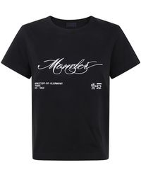 Moncler - Tops ,Zwart ,Katoen Casual Katoenen T-Shirt - Lyst