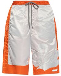 PDF - Korte Broeken ,Grijs ,Nylon Logo Shorts - Lyst