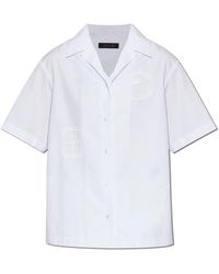 Lacoste - Overhemden ,Wit ,Katoen Shirt Met Logo - Lyst