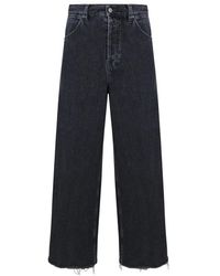 Gucci - Jeans in cotone nero con dettaglio logo iconico - Lyst