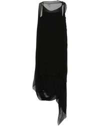 STAUD - Kleedjes ,Zwart ,Gekreelde Jurk Met Hoge Hals En Midi-Lengte - Lyst