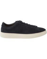 BOSS - Blaue Wildleder Low-Top Sneakers - Lyst