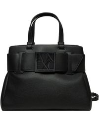 ARMANI EXCHANGE - Schwarze Handtasche Mit Fronttondetail - Lyst