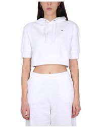 Raf Simons - Short-Sleeve Cropped Hoodie - Lyst