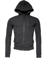 Dolce & Gabbana - Grauer Logo-Hoodie Mit Durchgehendem Reißverschluss - Lyst