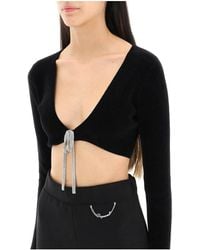 Alexander Wang - Cropped cardigan in cotton chenille - Lyst