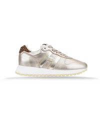 Hogan - Schoenen ,Geel ,Suède Leren Veterschoenen Met Dierenprint - Lyst