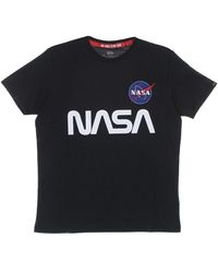 Alpha Industries - Nasa Reflecterend T-Shirt Blauw - Lyst