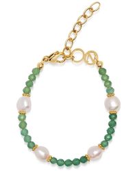 Nialaya - Beaded bracelet with pearl and aventurine - Lyst