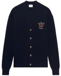 Drole de Monsieur - Truien & Vesten ,Blauw ,Wol Le Cardigan Slogan Rose - Lyst