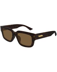 Bottega Veneta - Bruine Vierkante Zonnebril Bv1359Sa-002 - Lyst