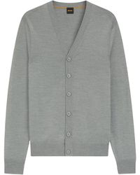 HUGO - Truien & Vesten ,Grijs ,Wol Avac_Cd Cardigan - Lyst