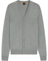 HUGO - Truien & Vesten ,Grijs ,Wol Avac_Cd Cardigan - Lyst