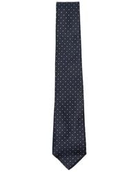 Canali - Accessoires ,Blauw ,Zijden Stropdas Met Polka Dots - Lyst