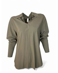 JAPANTKY - Overhemden ,Groen ,Usumi Kreukvrije Stretch Blouse - Lyst