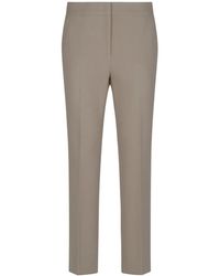 Peserico - Broeken ,Grijs ,Leer Slim-Fit Broek - Lyst