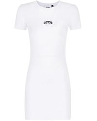 Gcds - Ribbed Logo Lounge Mini Jurk - Lyst