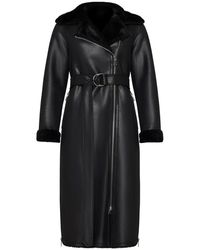 CESARE GASPARI - Schwarzer faux reversible shearling langer tel - Lyst