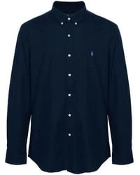 Polo Ralph Lauren - Blaues button-down hemd mit signatur pony - Lyst