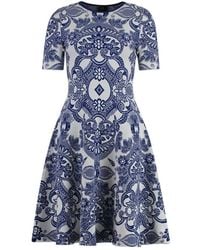 Etro - Ausgestelltes jacquardstrick minikleid - Lyst