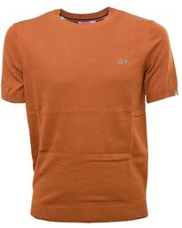 Sun 68 - Solid knit t-shirt - Lyst