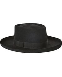 Loro Piana - Schwarzer Hut Mit Rohem Rand Und Tonaler Band - Lyst