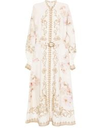 Zimmermann - Baroque-Inspired Midi Dress With Voluminous Sleeve - Lyst