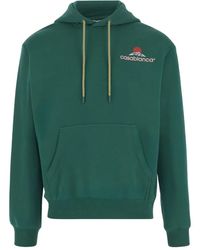 CASABLANCA - Grüner Baumwoll-Logo-Sweatshirt Hoodie - Lyst
