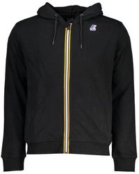 K-Way - Kapuzen-sweatshirt aus baumwollmischung mit reißverschluss - Lyst