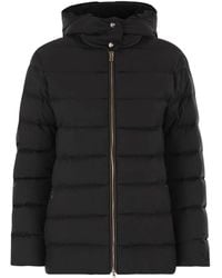 Herno - Jassen ,Zwart ,Gewatteerde Hoge Hals Capuchonjas - Lyst