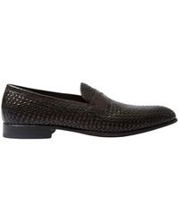 SCAROSSO - Vintage Gewebte Kalbsleder Loafers - Lyst