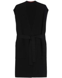 Max Mara - Jassen ,Zwart ,Leer Abete Lange Vest - Lyst