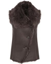 VESPUCCI by VSP - Reversible Short Shearling Vest - Lyst
