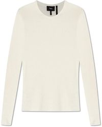 Theory - Tops ,Wit ,Linnen Aansluitende Top Met Lange Mouwen - Lyst