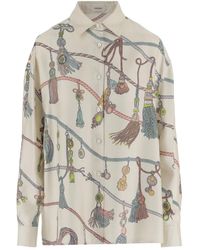 Versace - Zijden Blouse Met All-Over Print - Lyst
