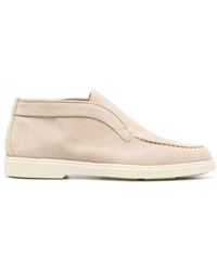 Santoni - Roséfarbene Suede Slip-On Loafers - Lyst