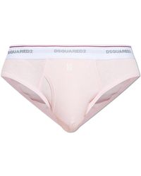 DSquared² - Ondergoed ,Roze ,Geribbelde Slips - Lyst