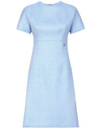 Dolce & Gabbana - Midikleid Aus Raschel-Tweed Mit Dg-Logo - Lyst