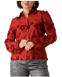 Ydence - Rote Bluse Payton Damenbluse - Lyst