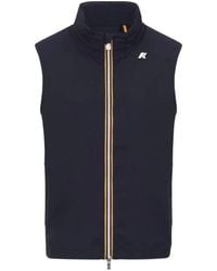 K-Way - Blaue stretch-nylon-jersey-gilet-jacke - Lyst