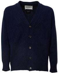 Amaranto - Truien & Vesten ,Blauw ,Katoen Knopenvest - Lyst