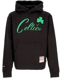Mitchell & Ness - Boston Celtics Logo Hoodie Zwart - Lyst