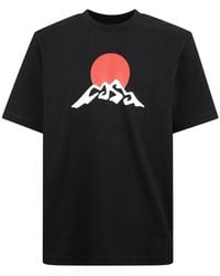 CASABLANCA - Tops ,Zwart ,Katoen Katoenen T-Shirt Met Print En Logo - Lyst