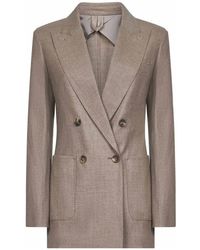 Max Mara - Jassen ,Roze ,Kasjmier Kasjmier Double-Breasted Jas Tortelduifkleur - Lyst