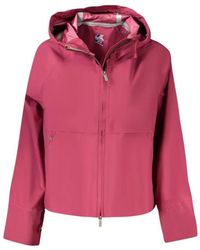 K-Way - Paarse Polyester Hoodie Jas - Lyst