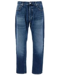 ICON DENIM - Blaue denim five pocket jeans mit logo-patch - Lyst