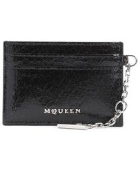 McQueen - Accessoires ,Zwart ,Leer Sling Kaarthouder - Lyst
