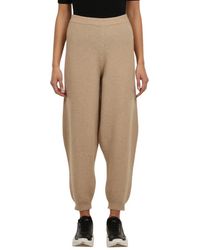 Semicouture - Wollen Gebreide Broek Met Elastische Zoom - Lyst